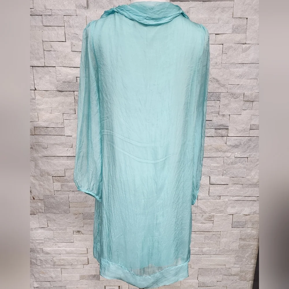🇮🇹Viscose & Silk Light Blue Tunic Dress – Soch Paris – - Picture 5 of 8
